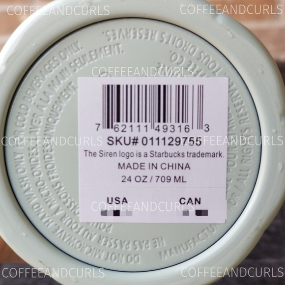 Starbucks Mint Green Stainless Steel Cold Cup Tumbler 24oz Venti NWT - Picture 8 of 8